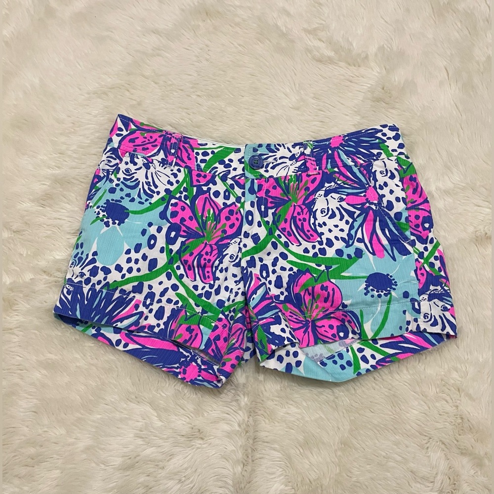 Lilly Pulitzer Callahan Shorts, Floral Leopard Print, Women’s Size 2
